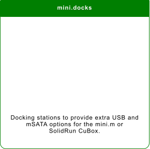 mini.docks Docking stations to provide extra USB and mSATA options for the mini.m or  SolidRun CuBox.